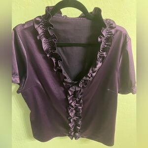 Satin purple womens blouse